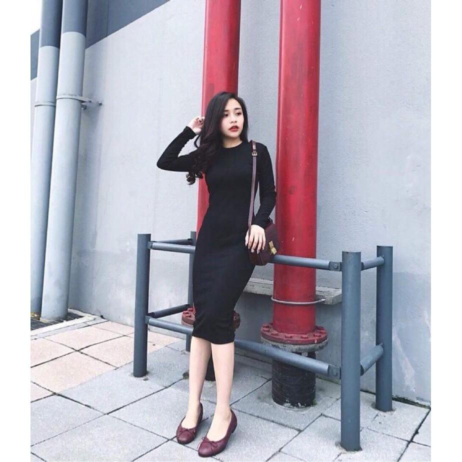 đầm body dài tay váy body dài tay