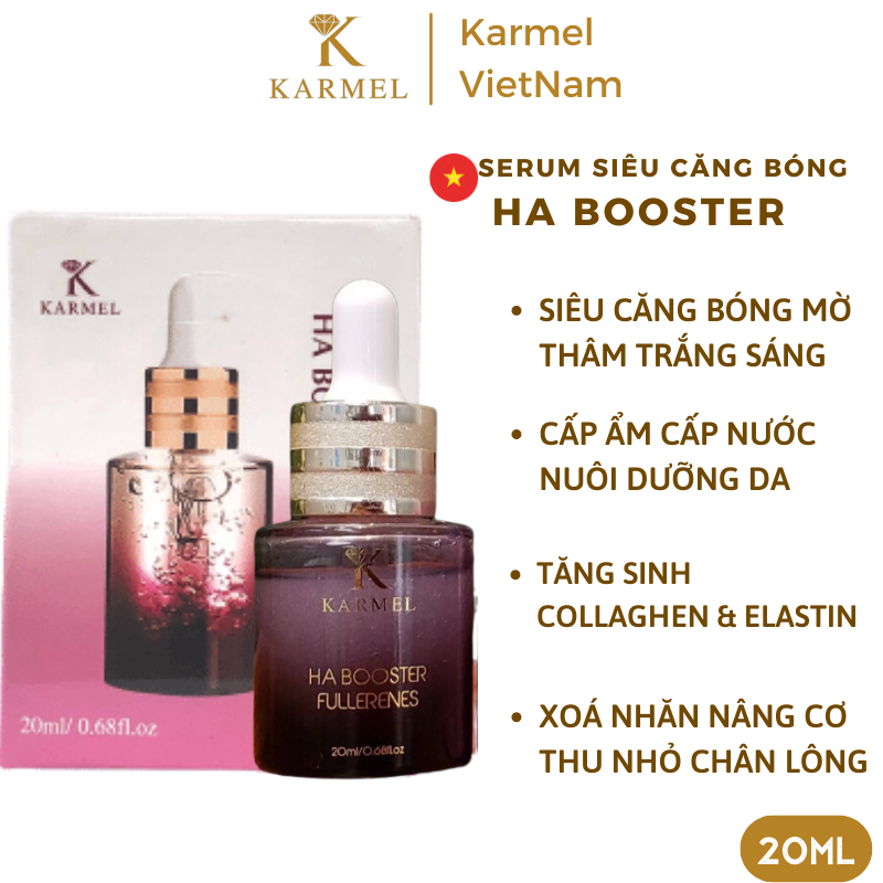 Serum Căng Bóng Trắng Da, Đồng đều mầu da giúp da trẻ hóa Siêu Căng Bóng Đàn Hồi & Săn Chắc 20ml - HA Booster Fullerenes KAMEL(KARMEL)