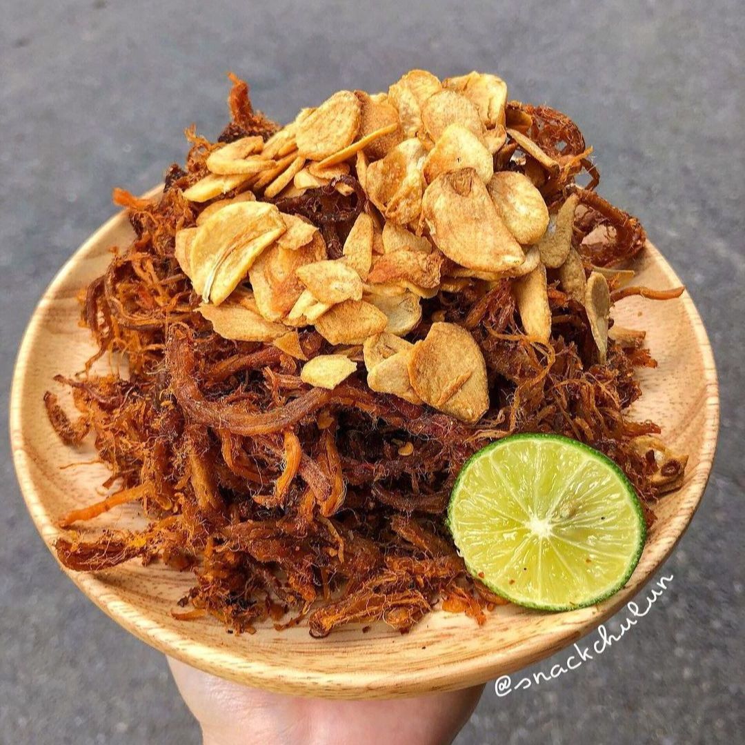 Khô Heo Cháy Tỏi Ớt 200G Vị Đậm Đà Mường Then, Thịt Heo Khô Chiên Tỏi Ớt Giòn Rụm Siêu Ngon