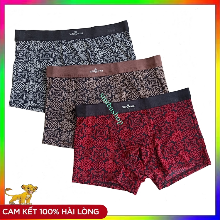 3 quần sịp đùi nam , quần sịp đùi nam thun lạnh họa tiết đẹp sunwish, quần sịp nam đẹp, quần sịp đùi nam đẹp, sịp đùi nam cao cấp, quần sịp nam boxer