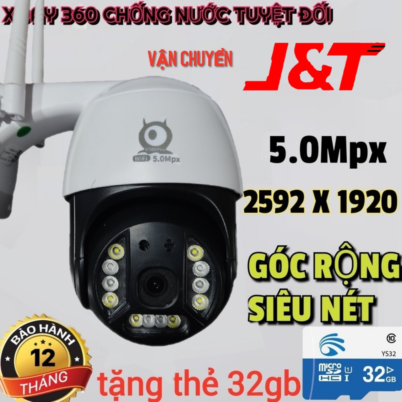 CAMERA V380 PRO NGOÀI TRỜI WIFI PTZ 5.0Mpx ( C15 LOẠI MỚI )- CHỐNG NƯỚC TUYỆT ĐỐI - ( PHIÊN BẢN 2021 ) - GÓC SIÊU RỘNG - ĐÀM THOẠI 2 CHIỀU QUAY ĐÊP RÕ NÉT - BẢO HÀNH 12 THÁNG
