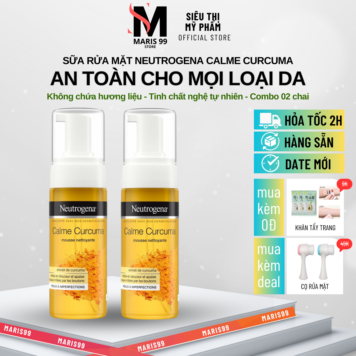 Sữa Rửa Mặt Tạo Bọt Neutrogena Tinh Chất Nghệ Tươi Curcuma Clear _Bchoice