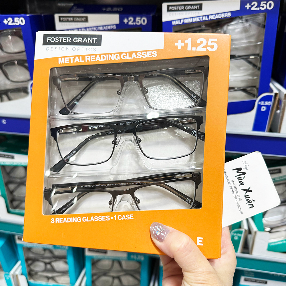 Mẫu E - Set 3 gọng kính nam Foster Grant Design Optics Full Rim Metal.