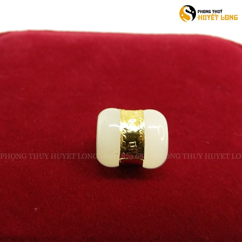 Charm lu thống bạch ngọc mạ vàng, charm mix vòng tay - trang sức