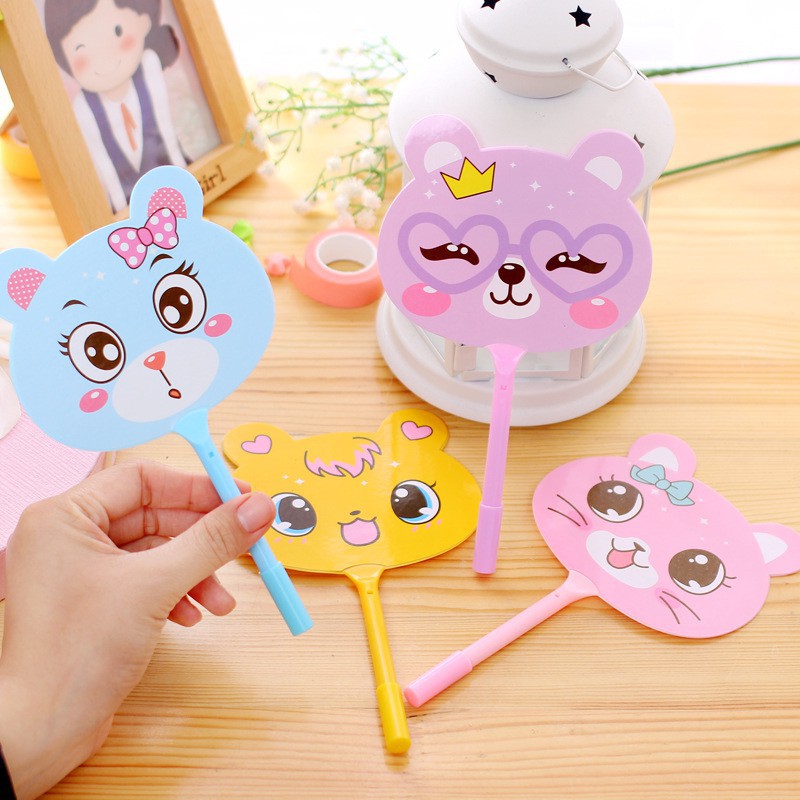 Bút Bi Kèm Quạt nhiều màu hình thú, hình hoa quả siêu dễ thương 88236