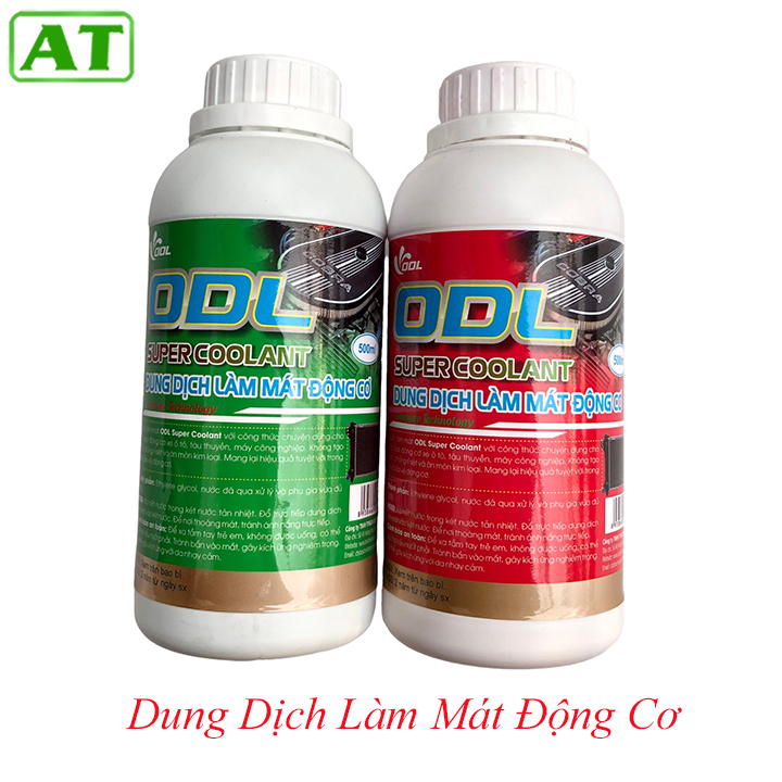 Nước làm mát động cơ ô tô lon 500ml màu xanh đỏ