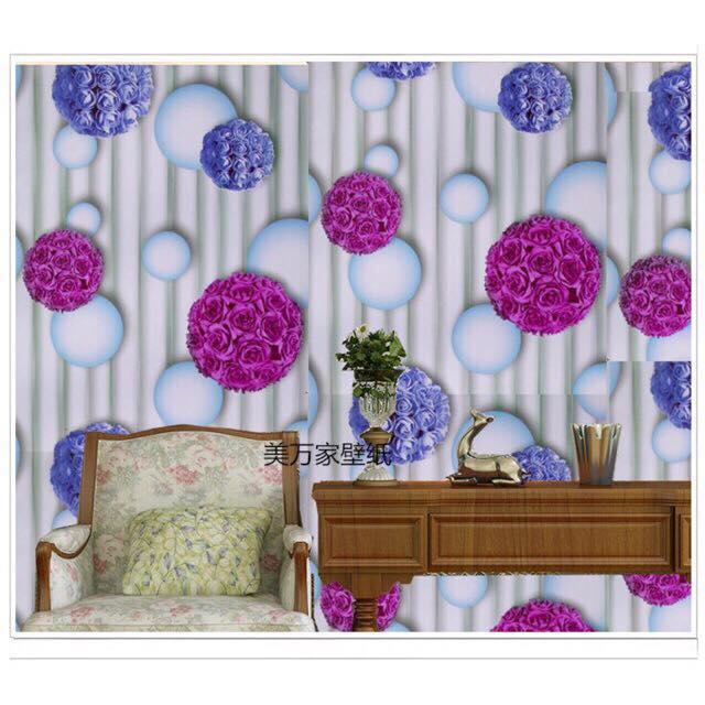 Combo 10m giấy decal cẩm tú cầu tim khổ 45cm