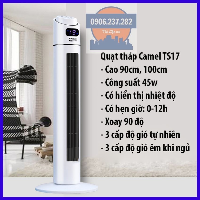 Quạt tháp Camel TC-TS17 cao 110cm, 90cm, quạt không cánh, quạt đứng, quạt tháp không cánh, quạt cây đứng, quạt không cánh, quạt tháp cao cấp, quạt mát, quạt tháp không cánh
