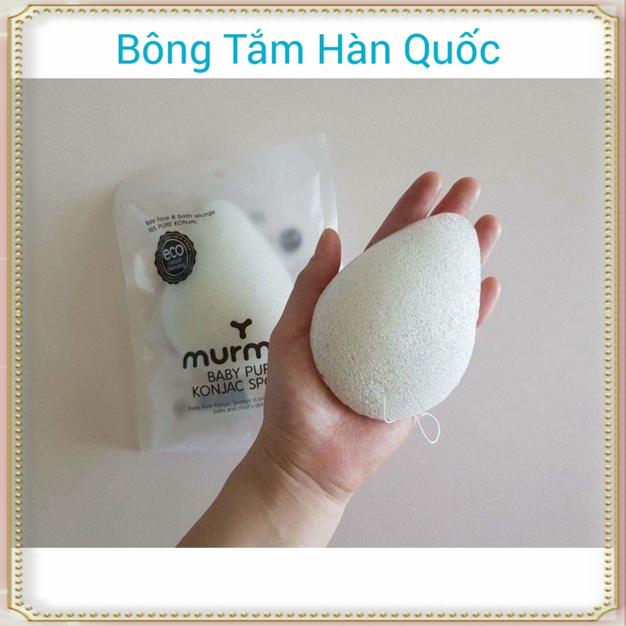 Bông tắm murmur hữu cơ hàn quốc cực mềm cho trẻ từ sơ sinh - made in korea