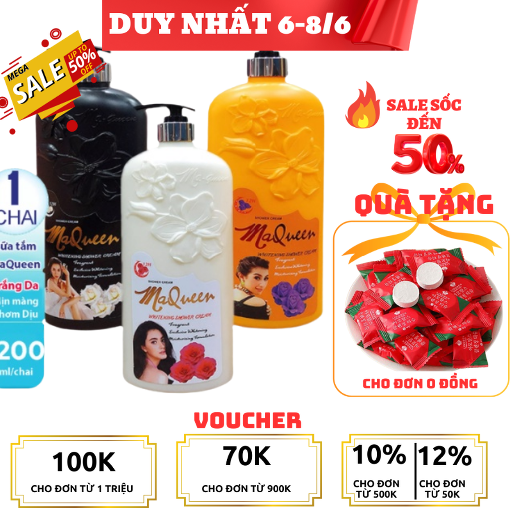 Chai 1200ml Sữa tắm Maqueen Thái Lan Date 36 tháng -SỮA TẮM THÁI TRẮNG DA
