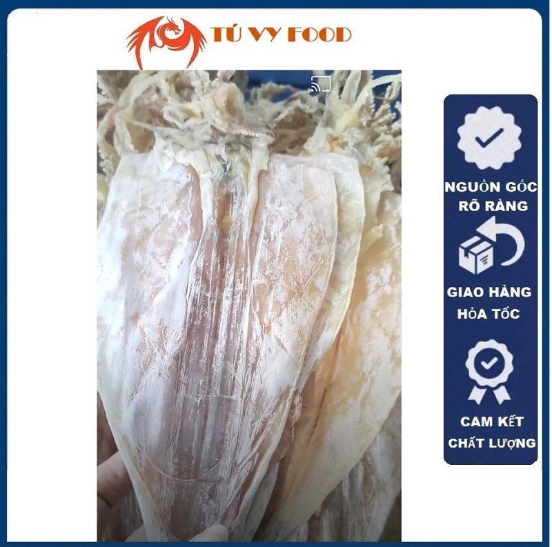 Khô mực sông đốc mực trắng siêu ngọt - khô mực size lớn - túi hút chân không 100gr/ 300gr/ 500gr