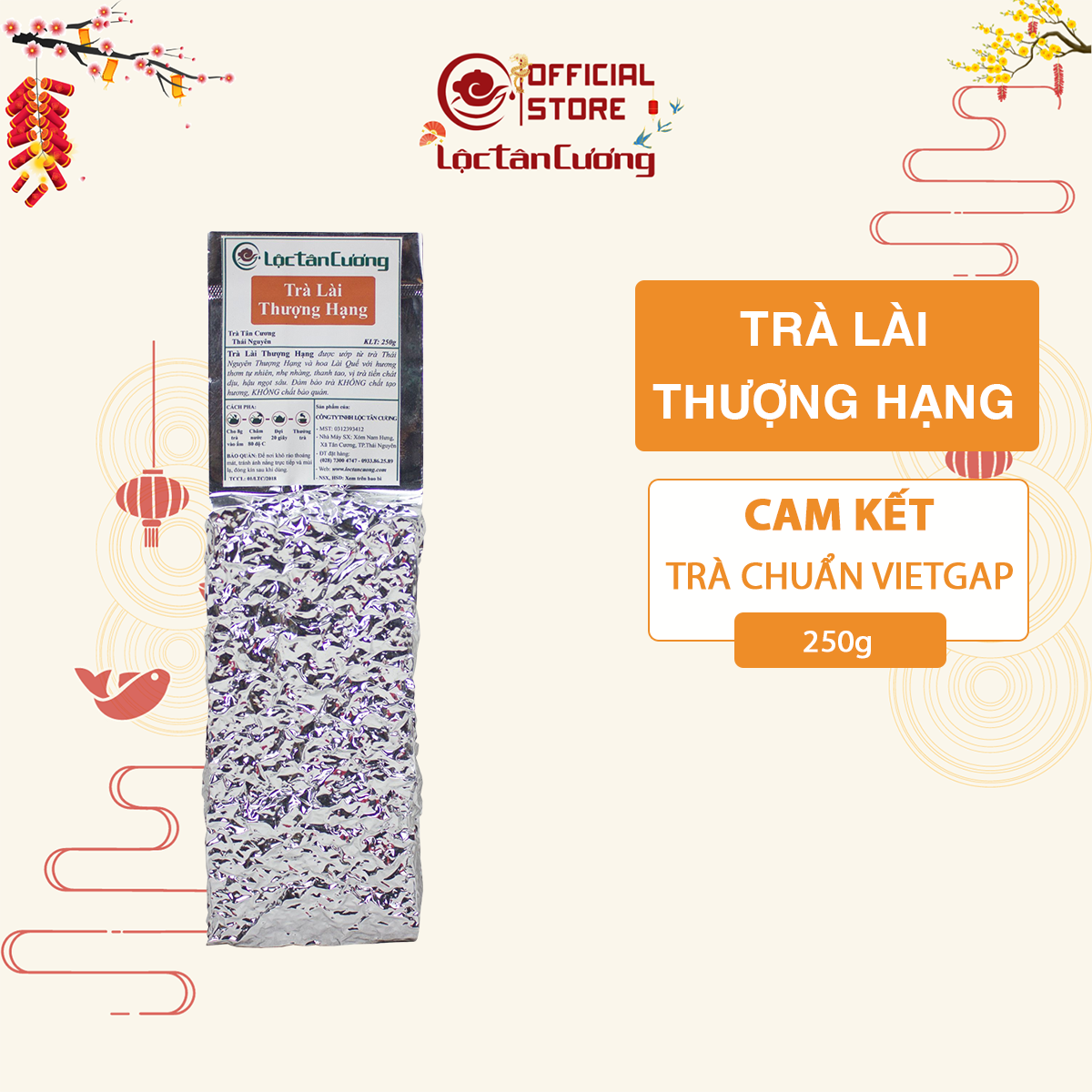 Trà lài thượng hạng 250gr - lộc tân cương - trà ướp hoa lài cao cấp