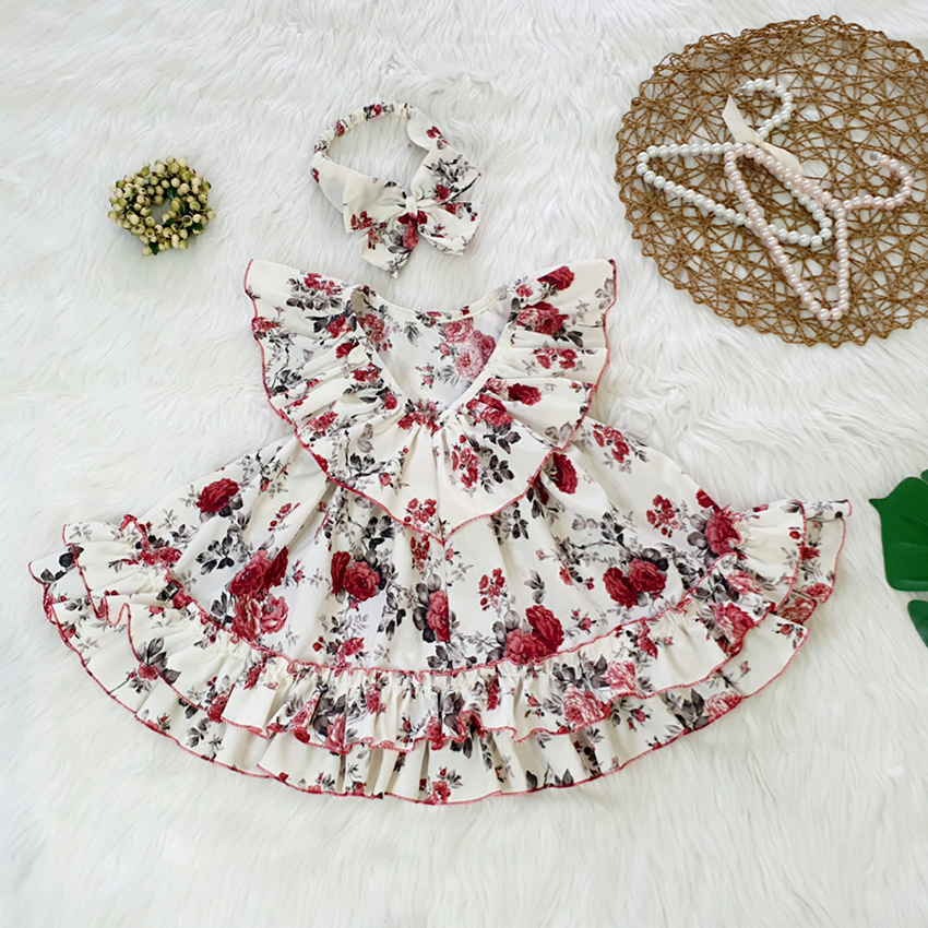 Váy đầm hoa hồng cho bé gái xinh xắn TẶNG KÈM TURBAN dễ thương hàng thiết kế cao cấp thích hợp đi chơi, đi tiệc, quà tặng thôi nôi, sinh nhật