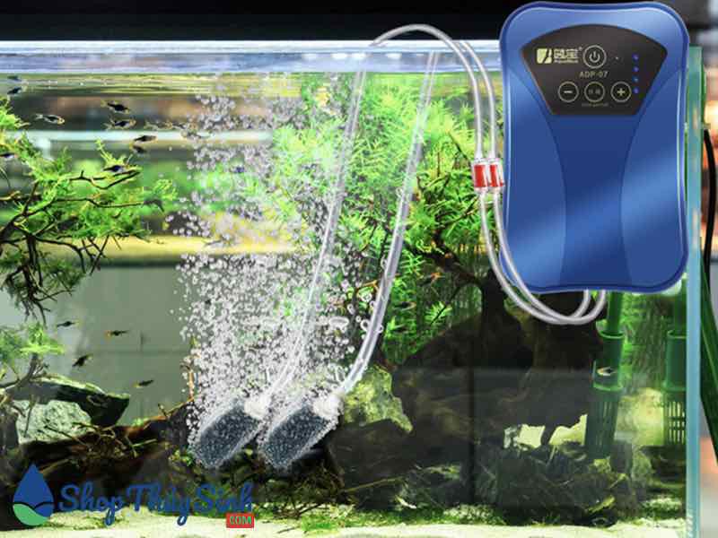 Máy sủi oxy tích điện aqua blue adp-09 chạy siêu êm - hàng công ty