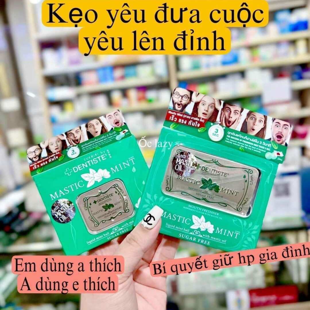 Hàng Chính Hãng Kẹo Ngậm Phòng The Hương Bạc Hà Mastic Mint Hộp 20 Viên