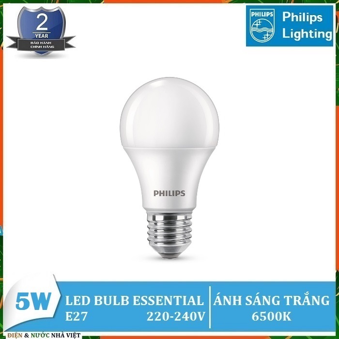 Bóng đèn philips ledbulb essential 5w & 7w & 9w & 11w & 13w e27 a60