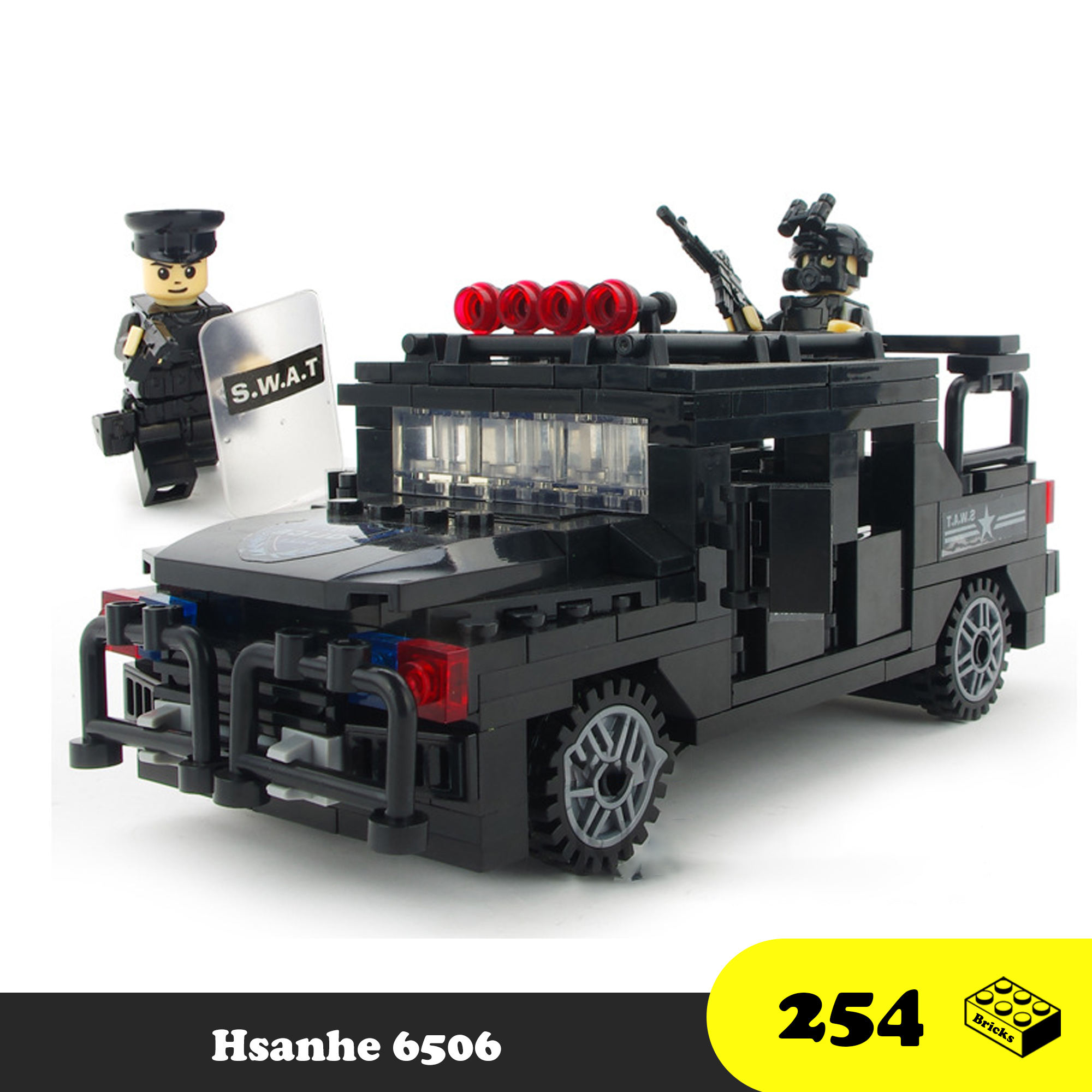 Lego lắp ráp xe Jeep Cảnh sát đặc nhiệm - Lego Polive S.W.A.T. Jeep Hsanhe 6506 - Đồ chơi trí tuệ