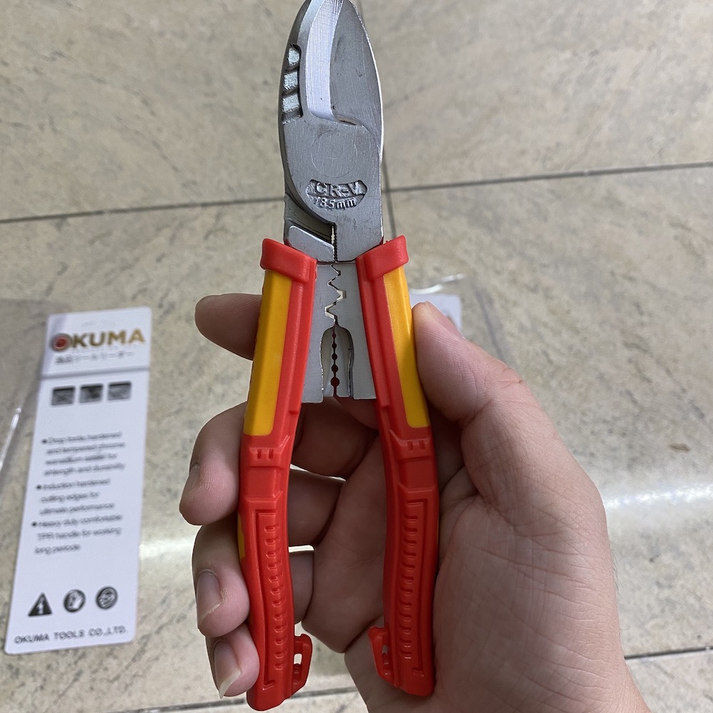 Kềm cắt đa năng cắt dây, tuốt dây, bấm cốt Okuma 7.2in 185mm