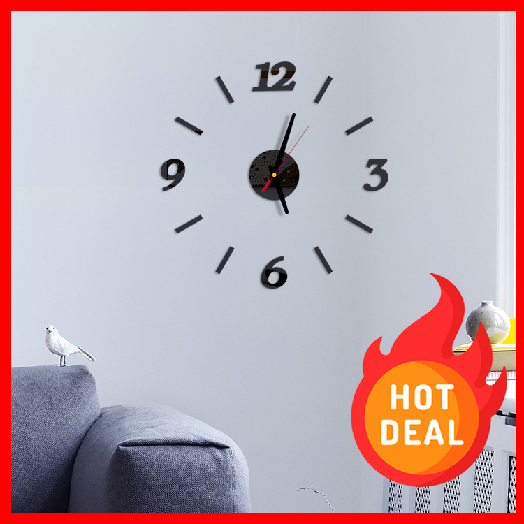 Đồng hồ dán tường + Pin - 40cm x 40cm - 3 màu - đồng hồ treo tường - Đồng hồ DIY - Dh06