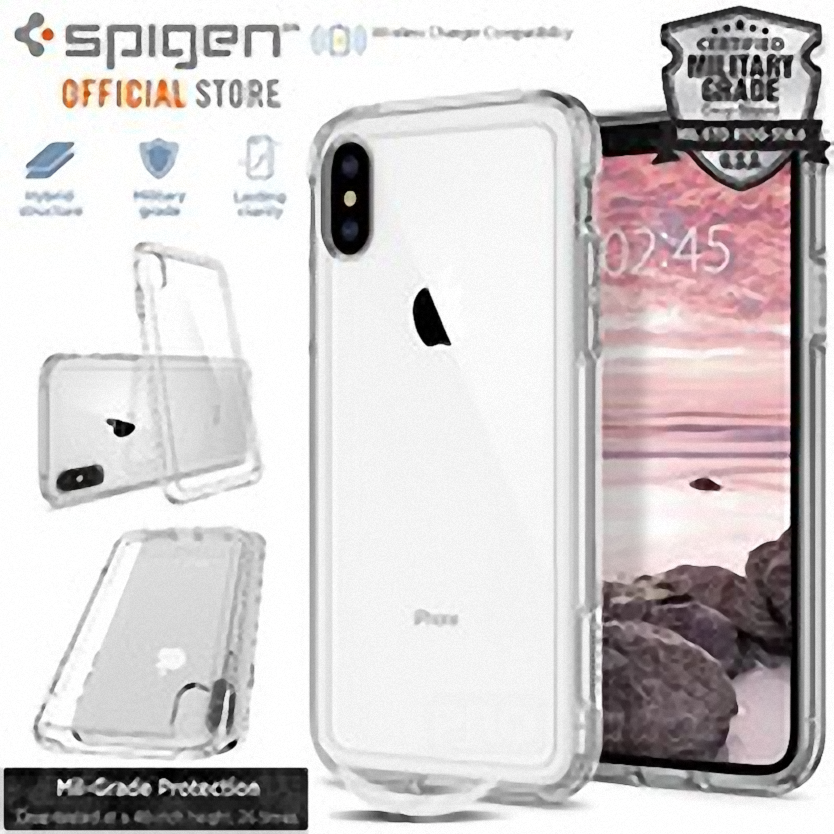 Ốp iphone xr / x / xs / xs max spigen crystal hybrid - hàng chính hãng