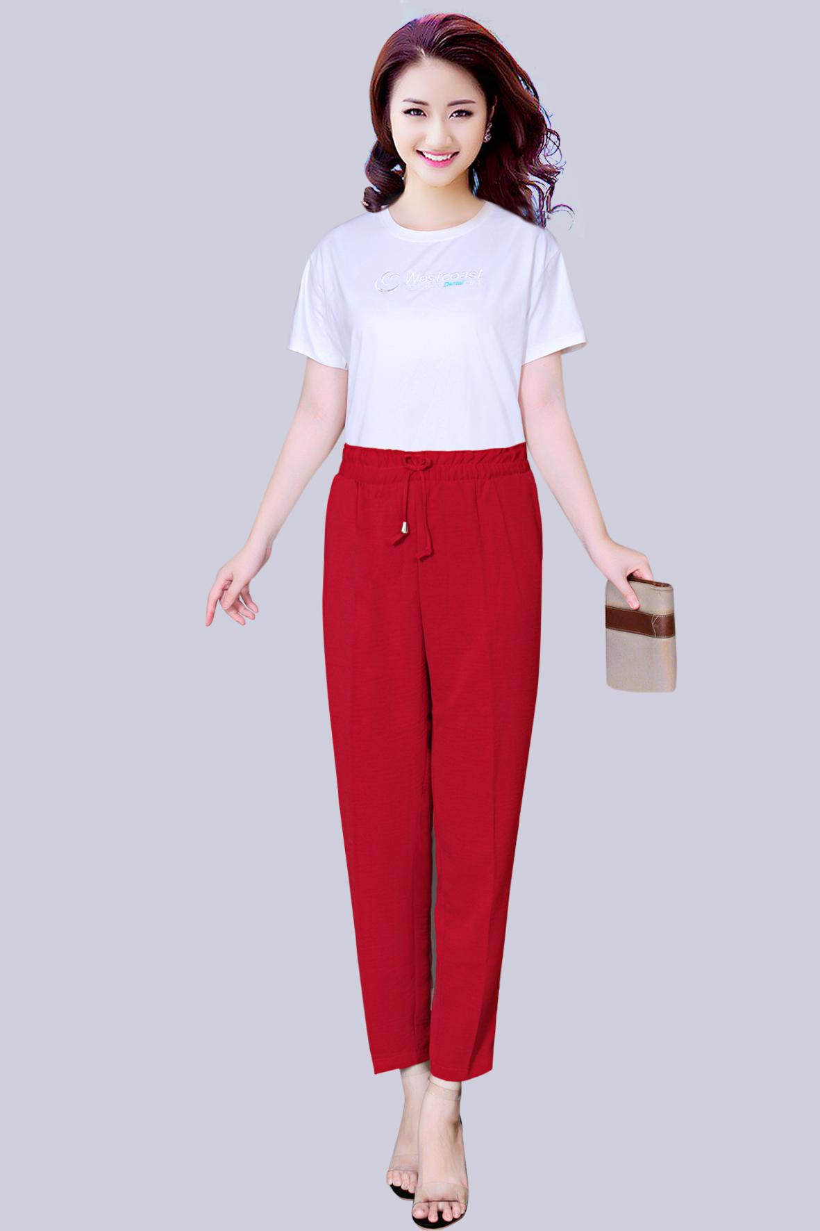 Quần dài vải đủi ống sẻ lai nữ hàn quốc qđ03