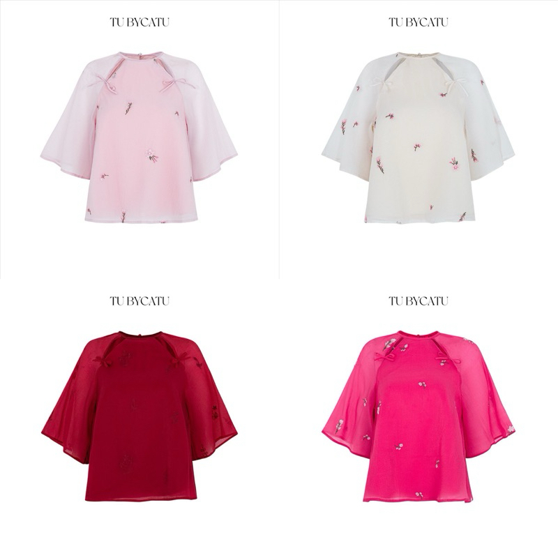Tubycatu | áo như ý hồng/ kem/ hồng sen/ đỏ