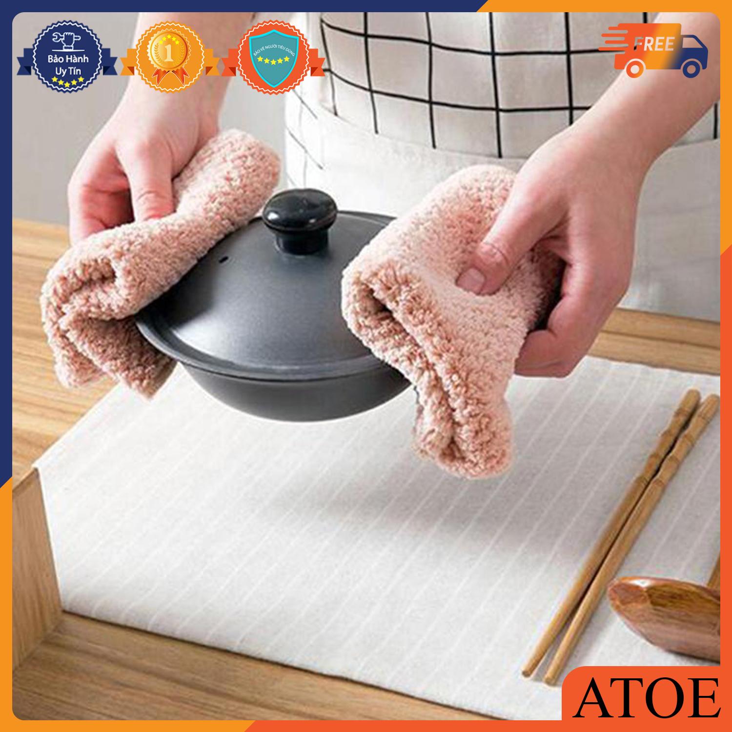 Khăn lau đa năng lau bàn ghế chén dĩa sợi vải mịn siêu thấm nước kích thước 25x25