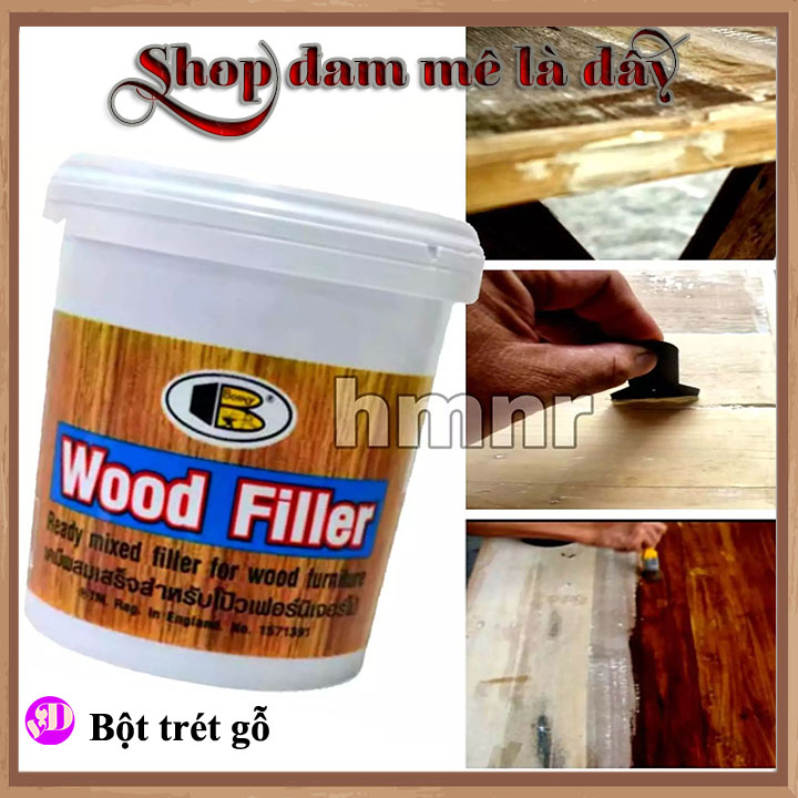 [HCM]Bột trét gỗ wood filler Bosny hộp 500 gram - keo vá gỗ, che khuyết điểm đồ gỗ, che vết xước gỗ