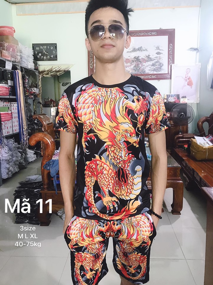 Bộ Quần Áo Nam MENSWEAR In Hình Rồng 3D - Chất Liệu Thun Cao Cấp - Đủ Size - Ảnh Chụp Thật - BN143