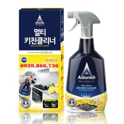 Vệ sinh bếp 🎁astonish🎁 chanh tươi astonish c6760, 750ml, vệ sinh bếp từ, vệ sinh bếp ga, vệ sinh bếp điện