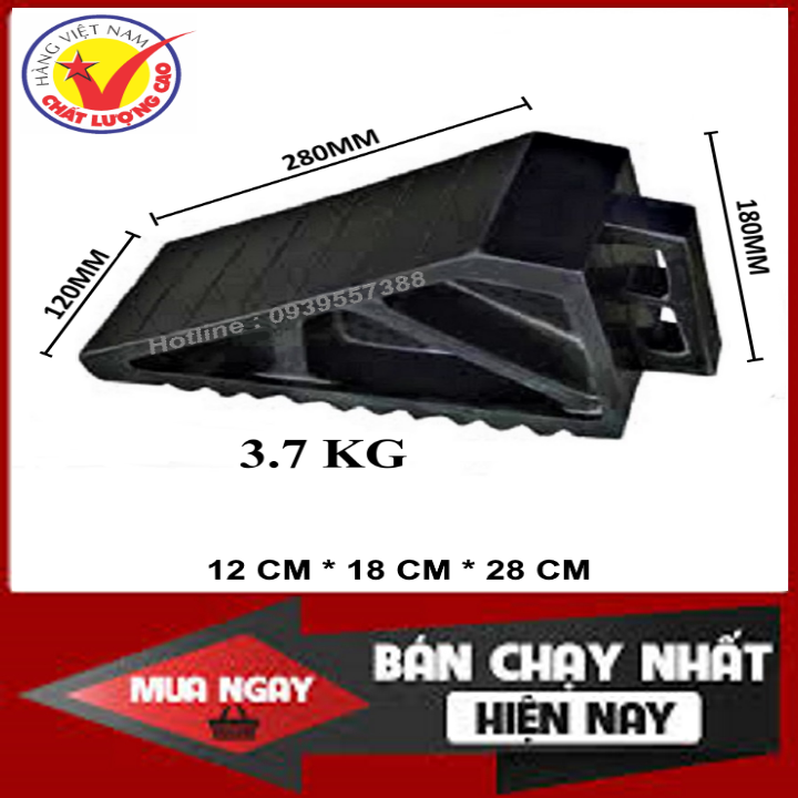 Cục chèn ,cục căn, chặn lùi bánh xe cao su di động loại to