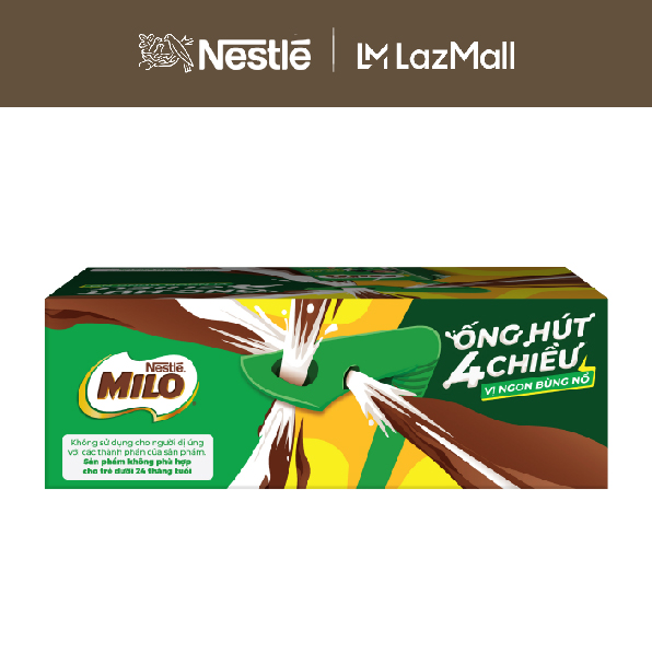 [FREESHIP TOÀN QUỐC] [Phiên bản ống hút 4 chiều] Sữa lúa mạch Nestlé MILO thùng 12 x 180ml (12x4x180ml)