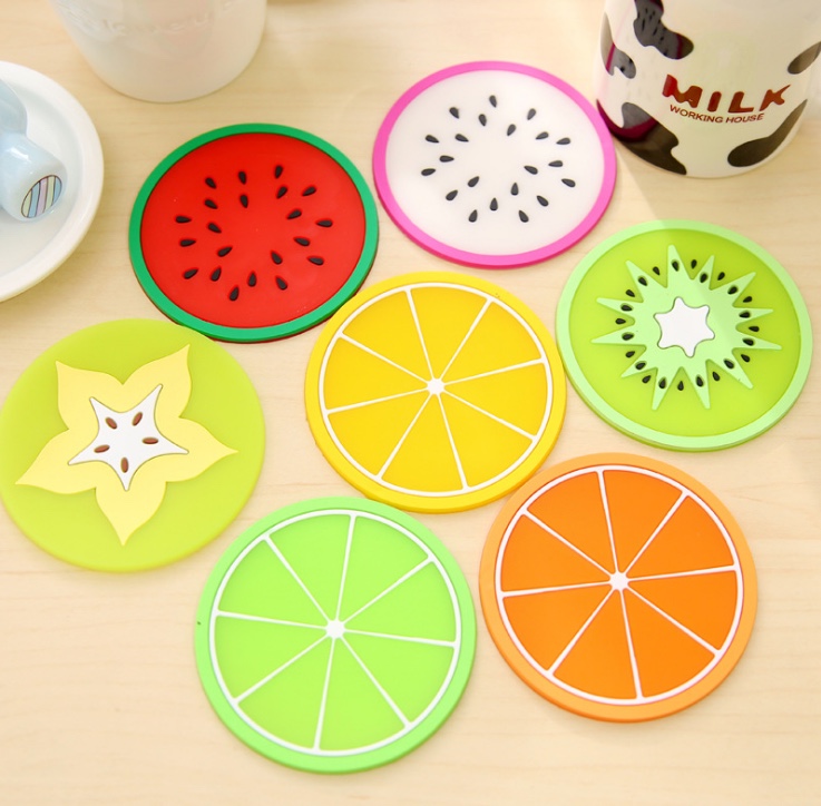 Combo 5 miếng lót ly hình trái cây các loại 9cm - giao hình ngẫu nhiên |Tiki