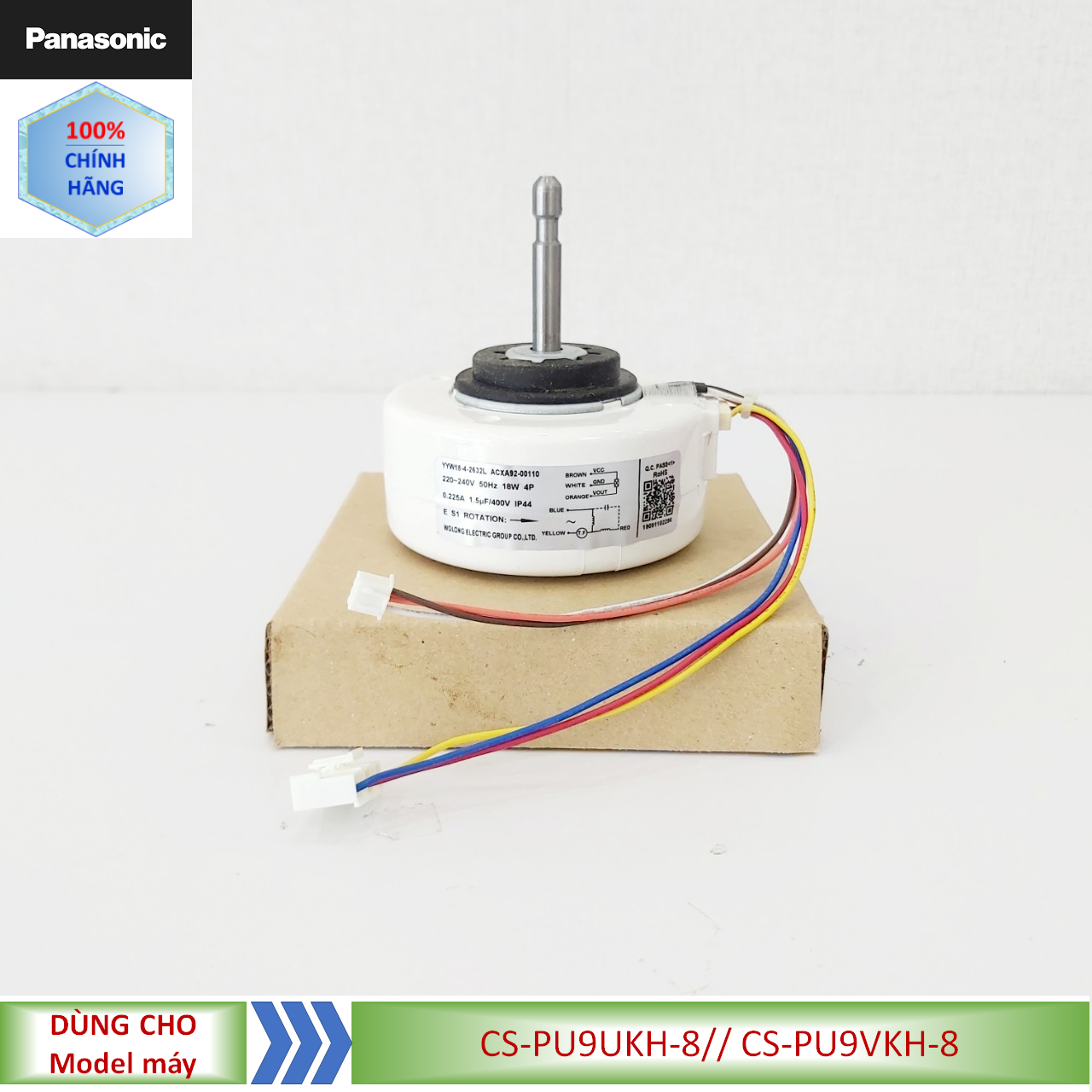 Phụ kiện motor quạt dàn trong điều hòa panasonic model cs-pu9ukh-8// cs-pu9vkh-8