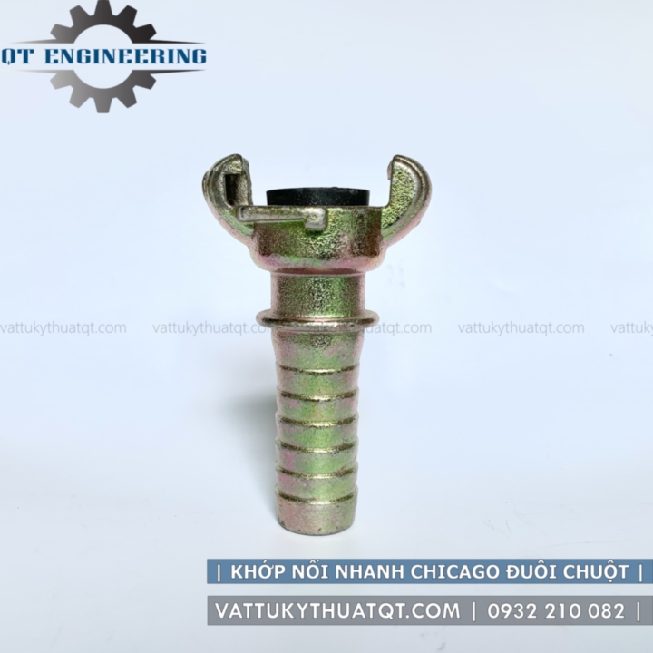 Khớp Nối Nhanh Chicago Đuôi Chuột Băng Thép 2 Tai (Hose Ends) - VATTUKYTHUATQT.COM