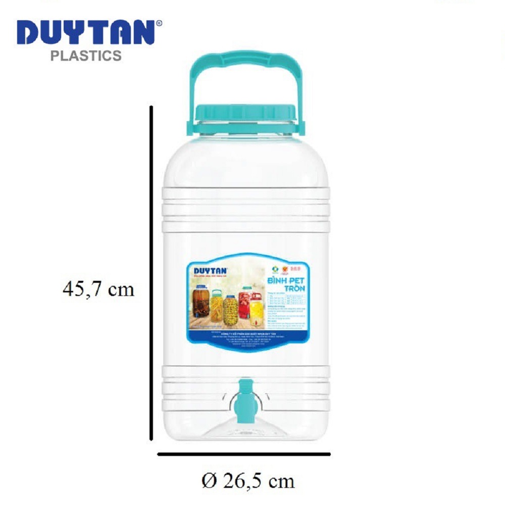 [HCM][ HỮU ÍCH] Bình PET Đựng Nước Tròn Có Vòi 20 Lít Duy Tân (Ø 265 x 457 cm) No.627  Nhựa chính phẩm cao cấp an toàn tuyệt đối.