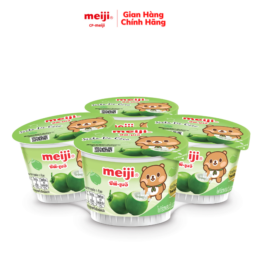 Sữa chua meiji thạch dừa lốc 4 hộp 90 gam