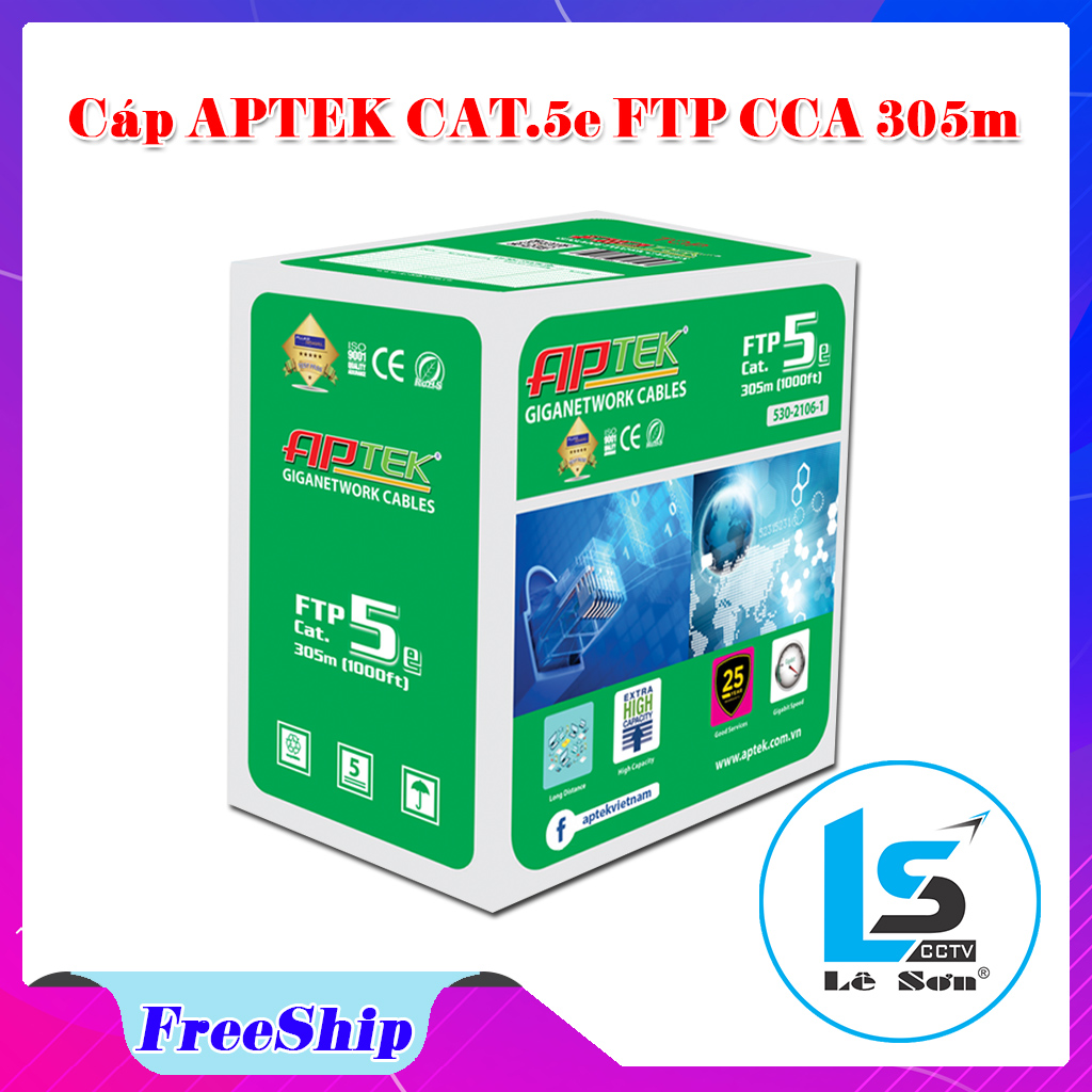 Cáp mạng aptek cat.5e ftp thùng 305m