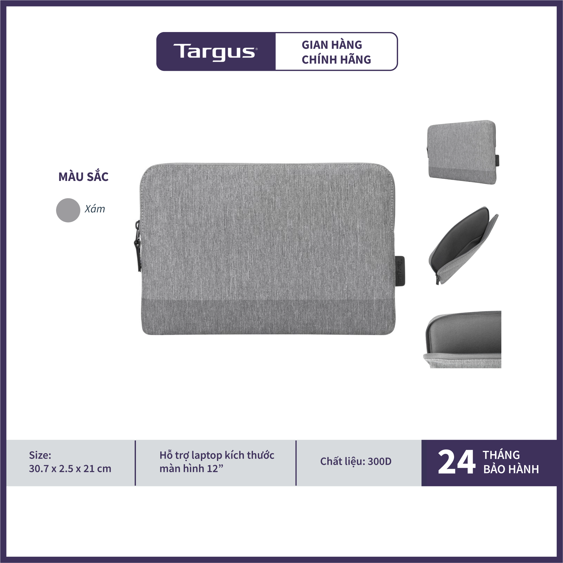 Túi Chống Sốc TARGUS TSS974 12inch Chống Nước Nhẹ - Hàng Chính Hãng