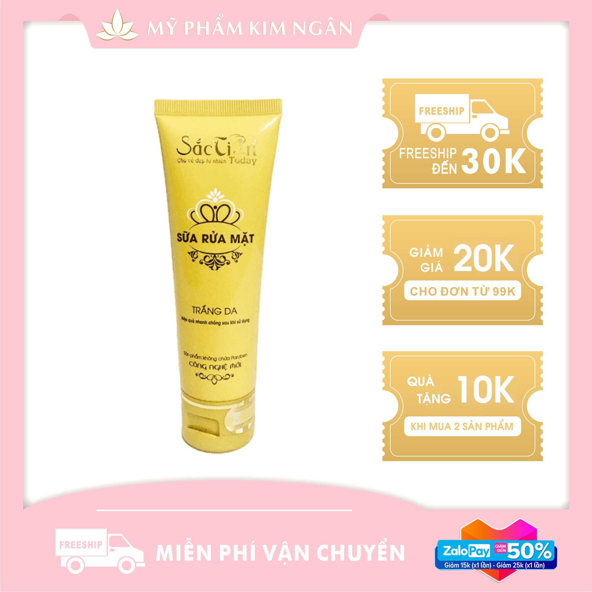 Sắc tiên today - sữa rửa mặt 100ml - mỹ phẩm kim ngân chính hãng