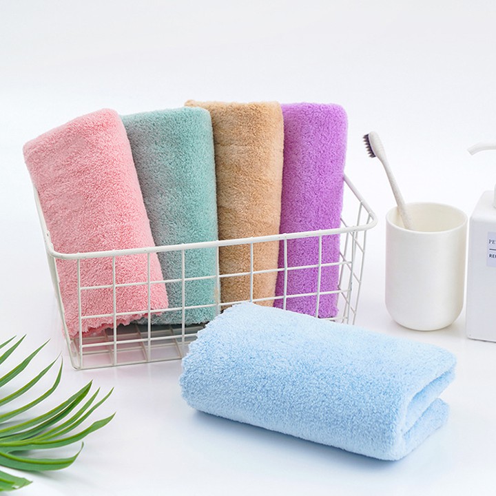 [Hoàn Tiền 10%] [Có Video] Khăn mặt lông cừu xuất Hàn siêu thấm 50x30 cm - Khăn gội đầu cao cấp - Khăn mặt cao cấp BH854