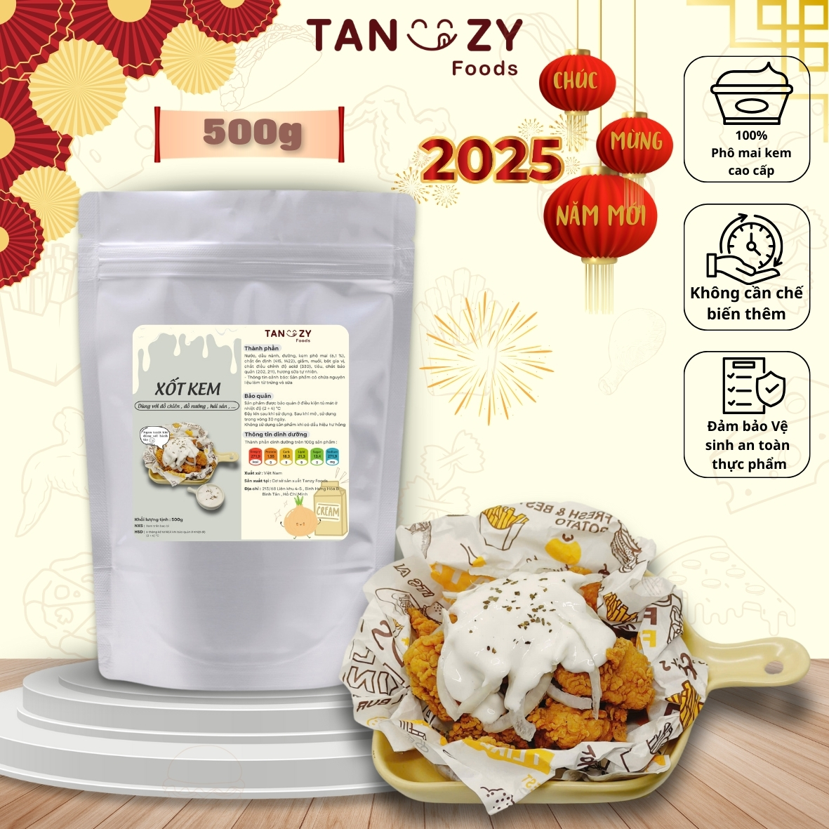 Xốt Kem Hành phô mai creamy , sốt kem hành phủ gà rán , đồ chiên, nướng ...