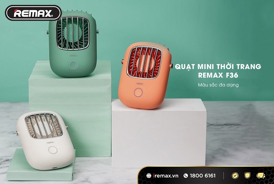 Quạt đeo cổ Remax F36- Quạt để ban mini