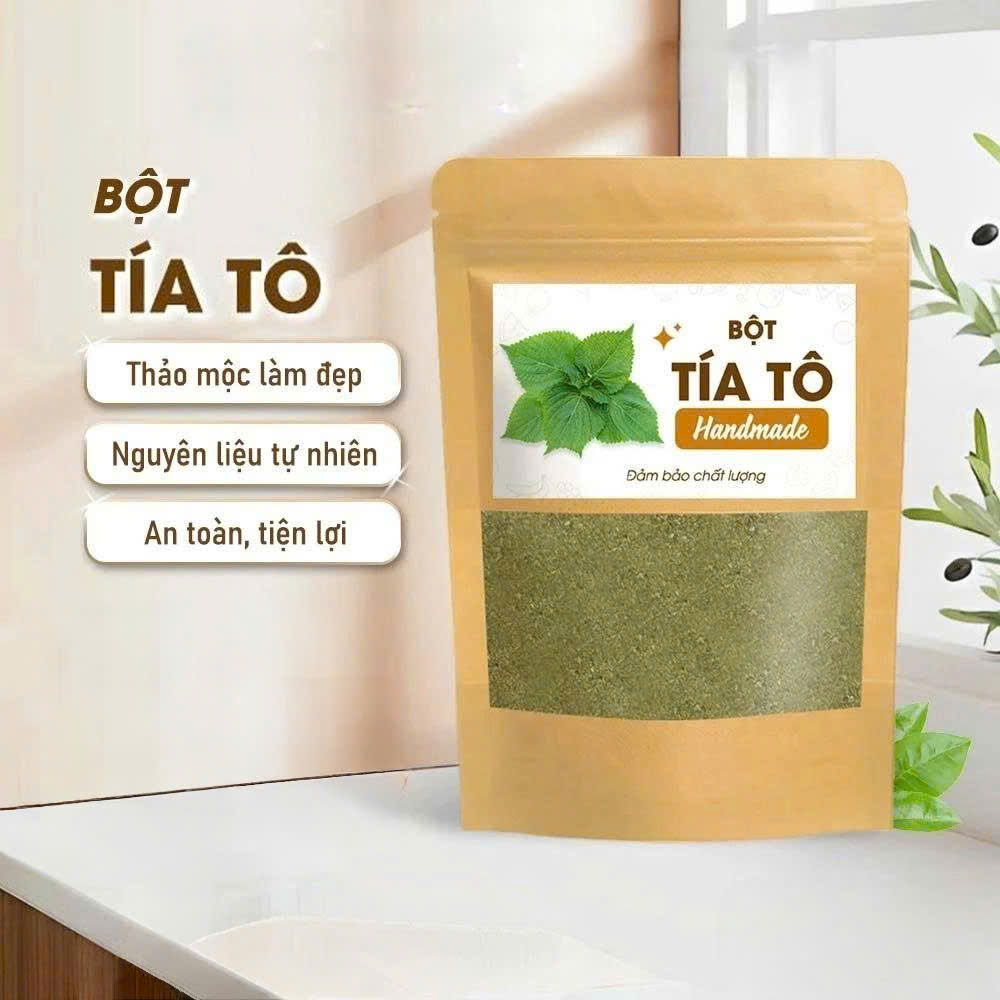 Bột Tía Tô Nguyên Chất-giải cảm, bột đắp mặt dưỡng da, mờ thâm nám