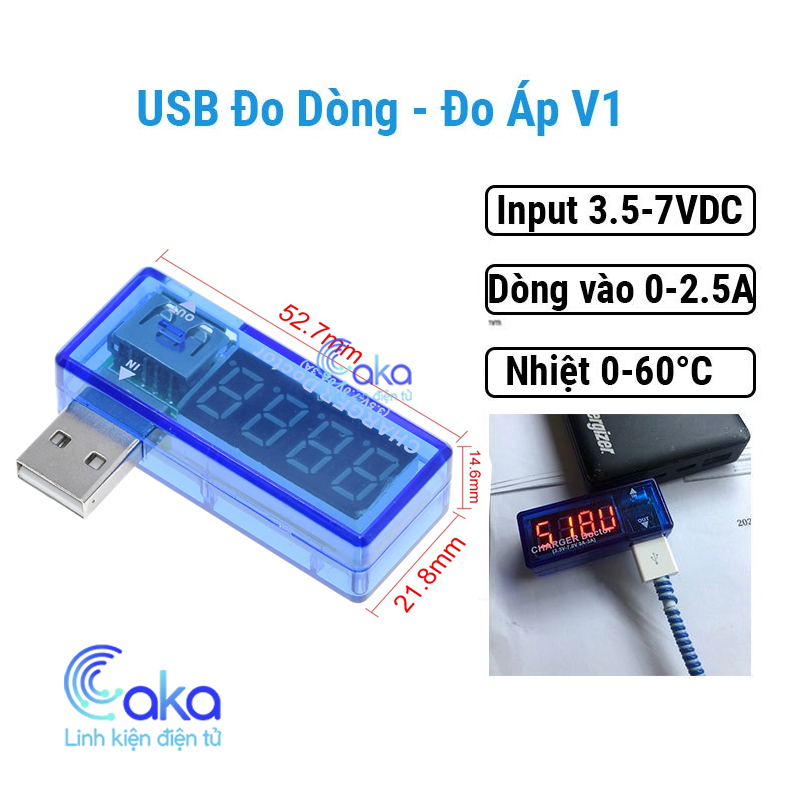 USB đo dòng đo áp kiểm tra sạc pin