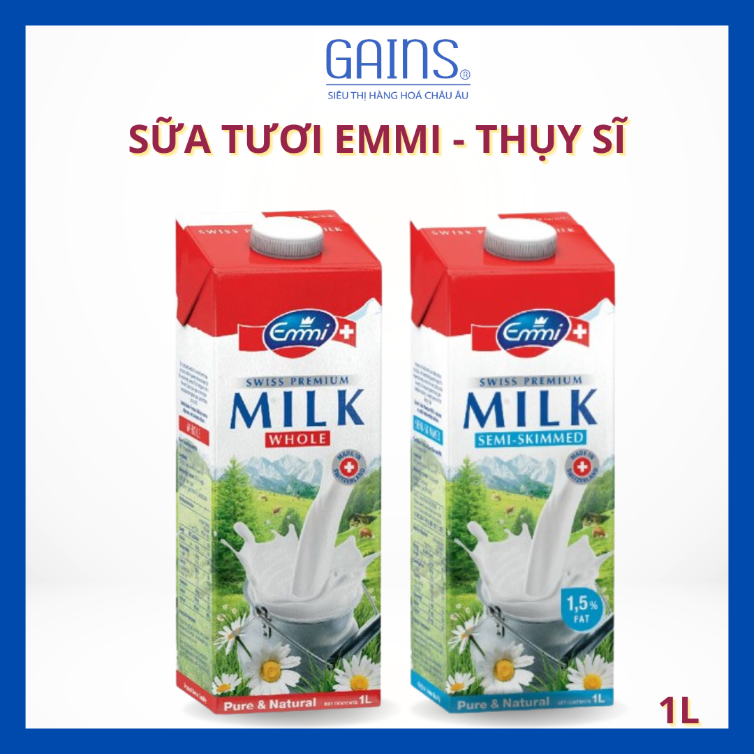 Sữa Tươi Tiệt Trùng Emmi Thụy Sĩ - Hộp 1L [date 4/11/2025]
