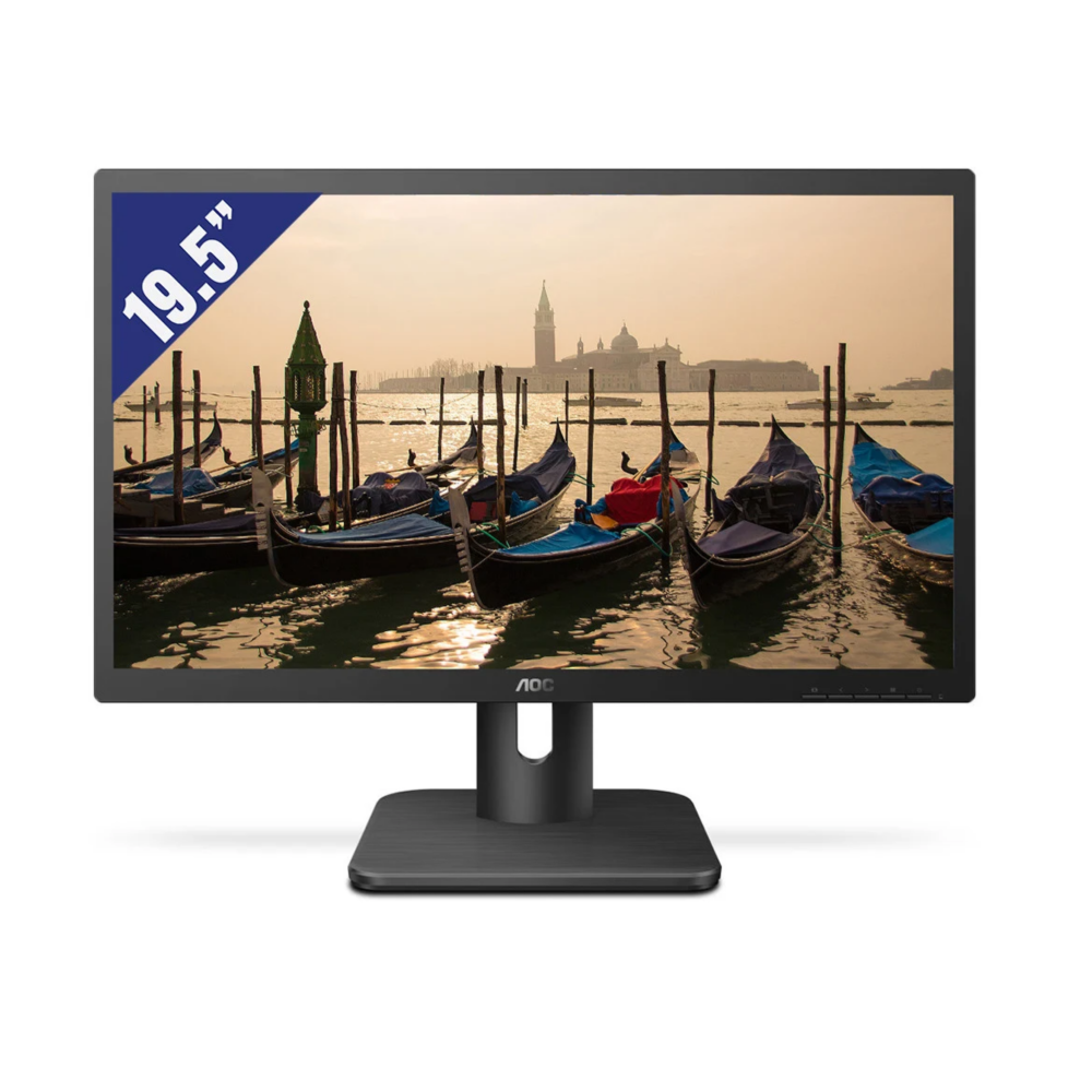 Màn hình máy tính aoc 19.5 inch 20e1h/74 - 1600x900; 200cd/m2; 5ms; d-sub+hdm, cáp hdmi - bảo hành 36 tháng - hàng chính hãng safety mart official