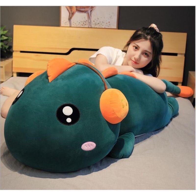 Gấu bông khủng long đeo tai nghe siêu hot dùng làm trang trí quà tặng dễ thương