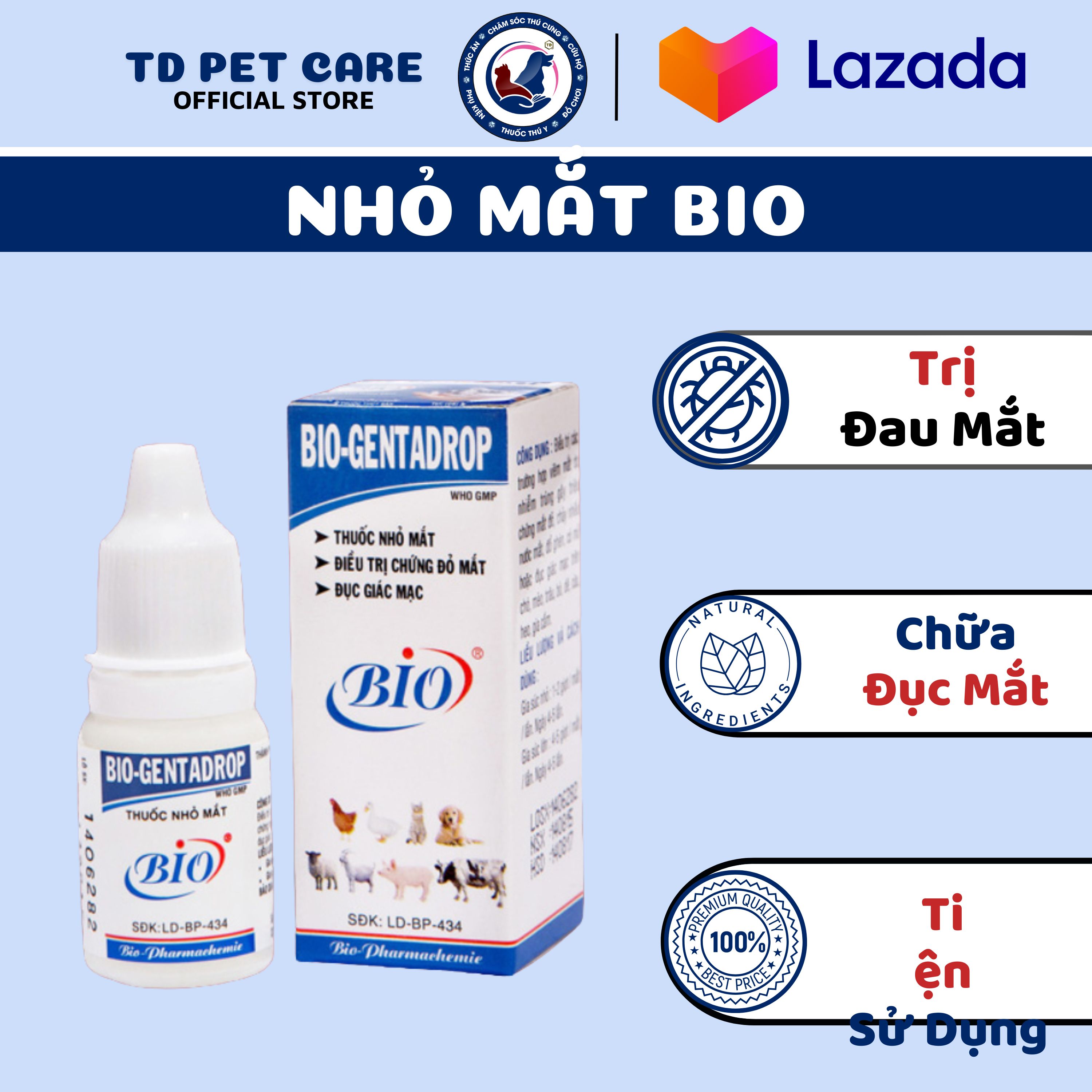 Nước nhỏ mắt hết đỏ mắt chảy nước mắt bio gentadrop - lọ nhỏ mắt hết chảy nước mắt