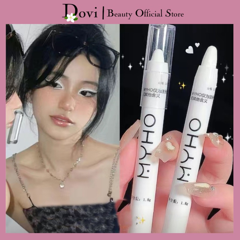 Phấn mắt kiêm chì kẻ mắt m.y.h.o nét mảnh, chì highlight kẻ mắt trắng có đầu tròn trang điểm tiện lợi